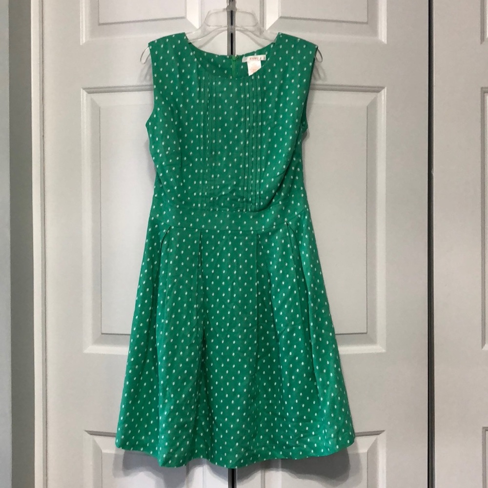 Knee length polka dot dress
